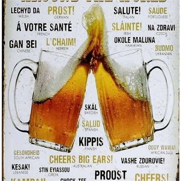 Rustic Beer Sign Aluminum Tin Wall Decor for Man Cave - Picture 5 of 6